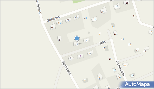 Wójtowo, Miła, 3, mapa Wójtowo