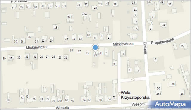 Wola Krzysztoporska, Mickiewicza Adama, 13, mapa Wola Krzysztoporska