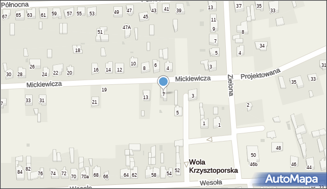 Wola Krzysztoporska, Mickiewicza Adama, 7, mapa Wola Krzysztoporska