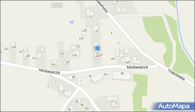 Wola Radziszowska, Mickiewicza Adama, 141, mapa Wola Radziszowska
