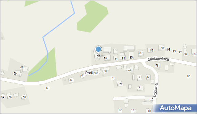 Wola Radziszowska, Mickiewicza Adama, 77, mapa Wola Radziszowska