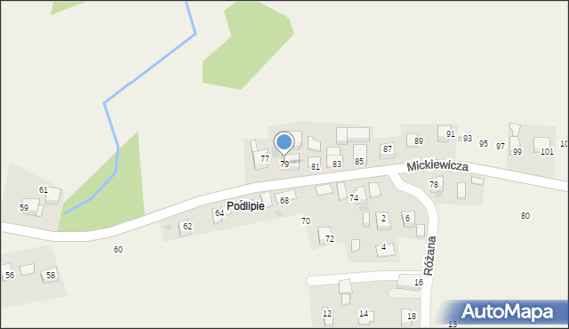 Wola Radziszowska, Mickiewicza Adama, 79, mapa Wola Radziszowska