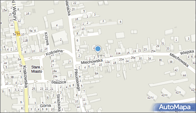 Wolbrom, Miechowska, 5, mapa Wolbrom