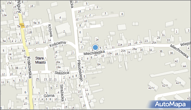 Wolbrom, Miechowska, 6A, mapa Wolbrom