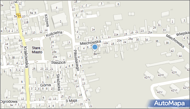 Wolbrom, Miechowska, 8A, mapa Wolbrom