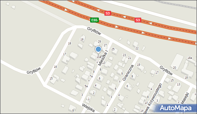 Wolin, Mieszka I, 11a, mapa Wolin