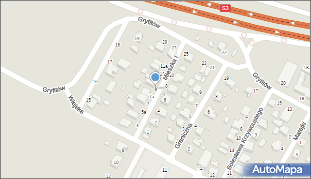 Wolin, Mieszka I, 9, mapa Wolin