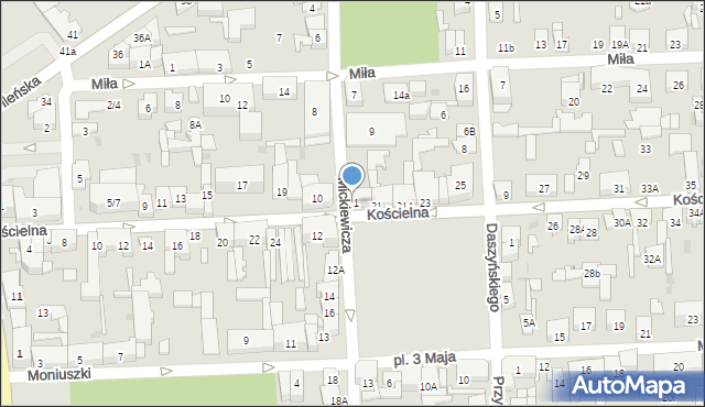 Wołomin, Mickiewicza Adama, 11, mapa Wołomin