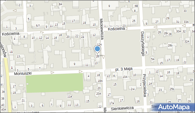 Wołomin, Mickiewicza Adama, 16, mapa Wołomin