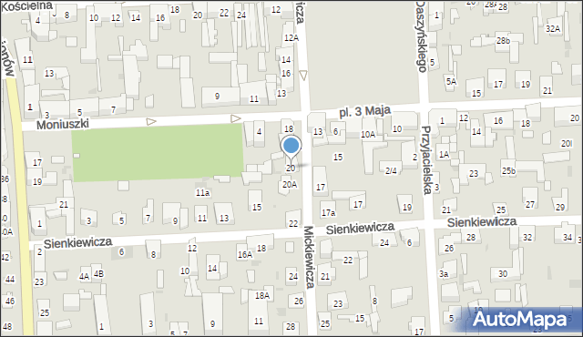 Wołomin, Mickiewicza Adama, 20, mapa Wołomin