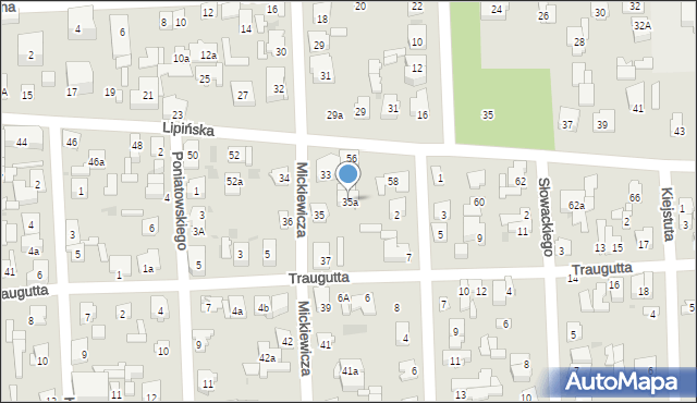 Wołomin, Mickiewicza Adama, 35a, mapa Wołomin