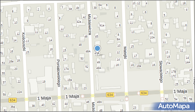 Wołomin, Mickiewicza Adama, 47B, mapa Wołomin