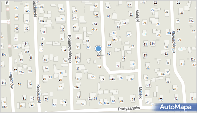 Wołomin, Mickiewicza Adama, 70, mapa Wołomin