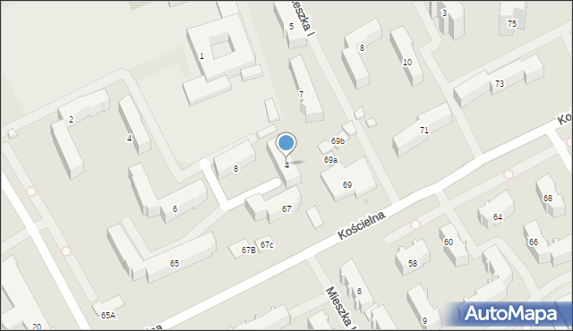 Wołomin, Mieszka I, 4, mapa Wołomin