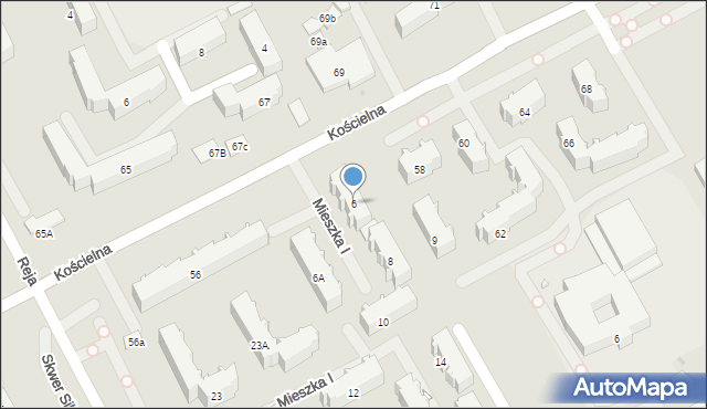 Wołomin, Mieszka I, 6, mapa Wołomin