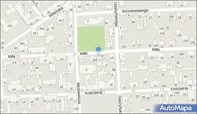 Wołomin, Miła, 16a, mapa Wołomin