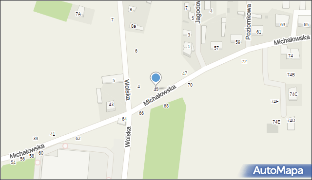 Wolskie, Michałowska, 45, mapa Wolskie