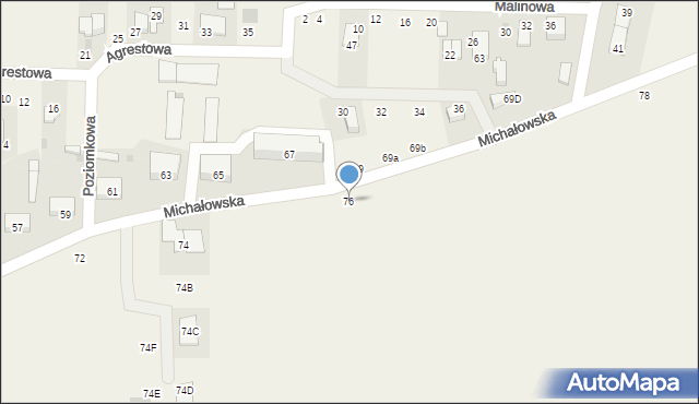 Wolskie, Michałowska, 76, mapa Wolskie
