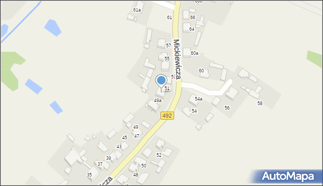 Wręczyca Wielka, Mickiewicza Adama, 51a, mapa Wręczyca Wielka