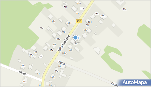 Wręczyca Wielka, Mickiewicza Adama, 68c, mapa Wręczyca Wielka