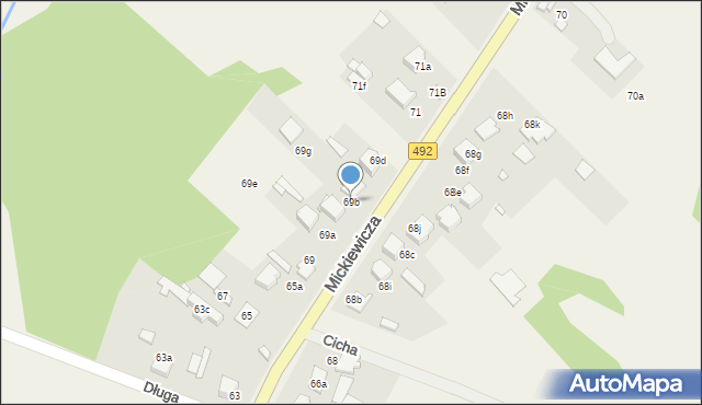 Wręczyca Wielka, Mickiewicza Adama, 69b, mapa Wręczyca Wielka