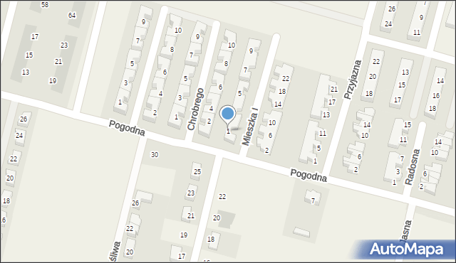 Wróblowice, Mieszka I, 1, mapa Wróblowice