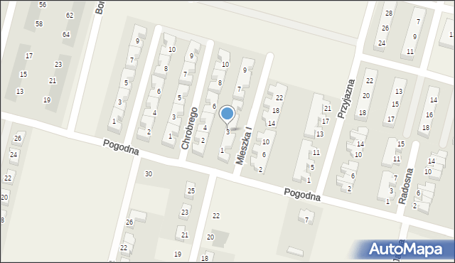 Wróblowice, Mieszka I, 3, mapa Wróblowice