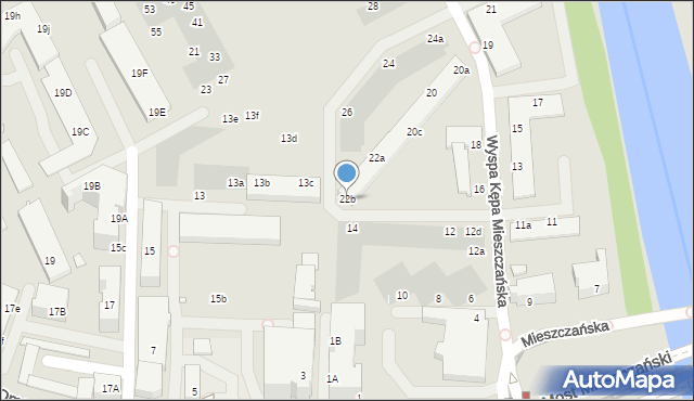 Wrocław, Mieszczańska, 22b, mapa Wrocławia
