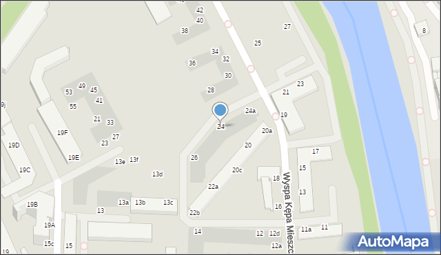 Wrocław, Mieszczańska, 24, mapa Wrocławia