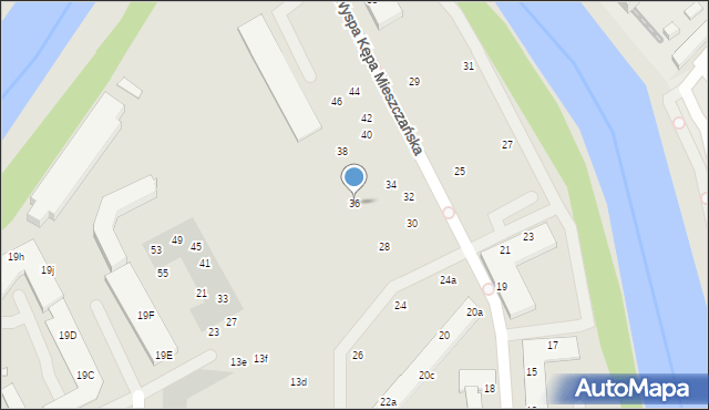 Wrocław, Mieszczańska, 36, mapa Wrocławia