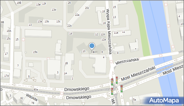 Wrocław, Mieszczańska, 8b, mapa Wrocławia