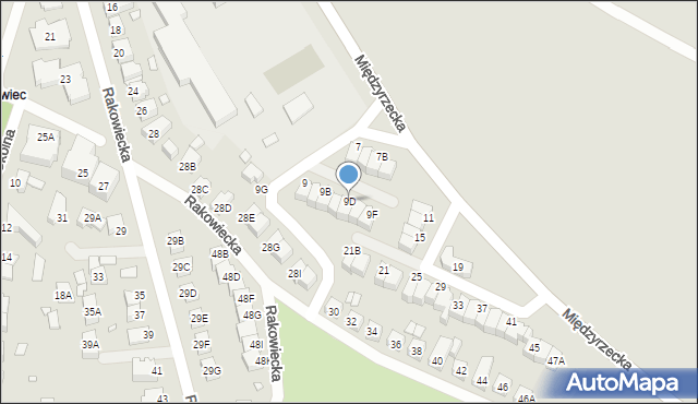 Wrocław, Międzyrzecka, 9D, mapa Wrocławia