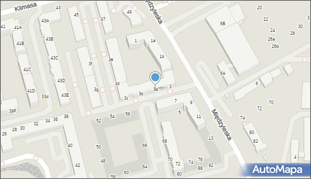 Wrocław, Międzyleska, 3a, mapa Wrocławia
