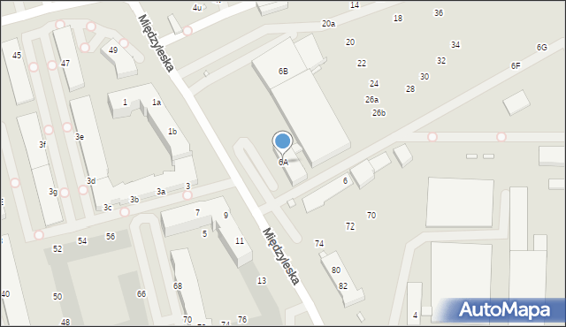 Wrocław, Międzyleska, 6A, mapa Wrocławia