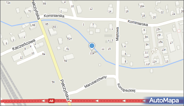 Wrocław, Miętowa, 11a, mapa Wrocławia