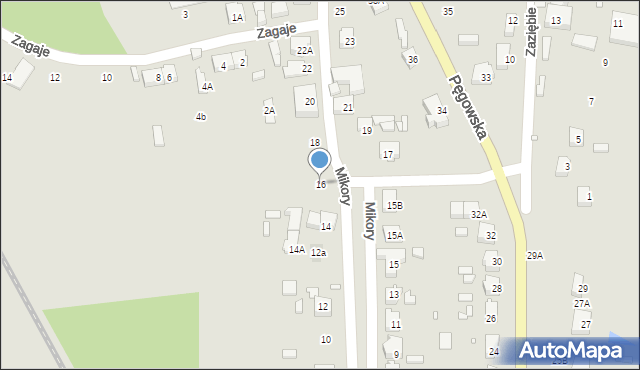 Wrocław, Mikory, 16, mapa Wrocławia