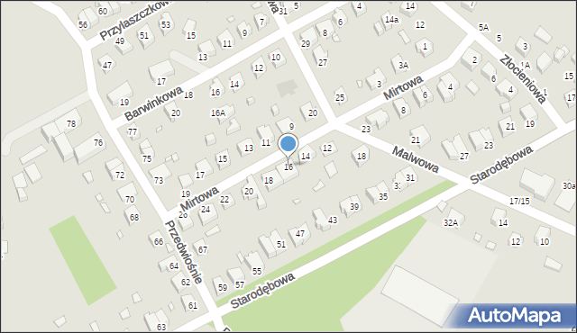 Wrocław, Mirtowa, 16, mapa Wrocławia