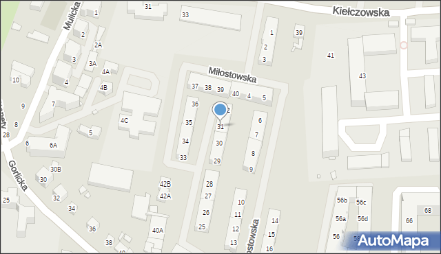 Wrocław, Miłostowska, 31, mapa Wrocławia