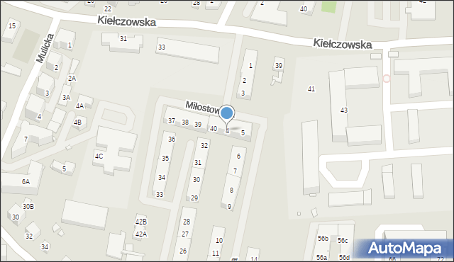 Wrocław, Miłostowska, 4, mapa Wrocławia