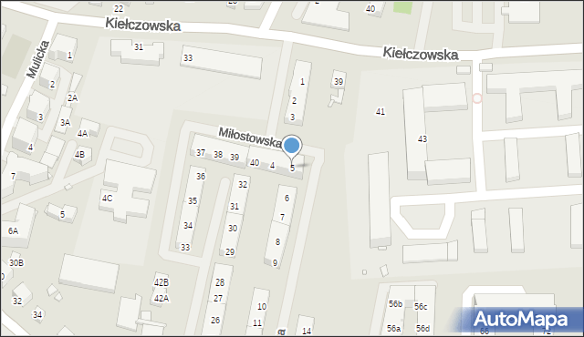 Wrocław, Miłostowska, 5, mapa Wrocławia