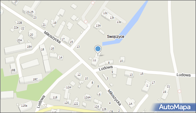 Wrocław, Miłoszycka, 11A, mapa Wrocławia