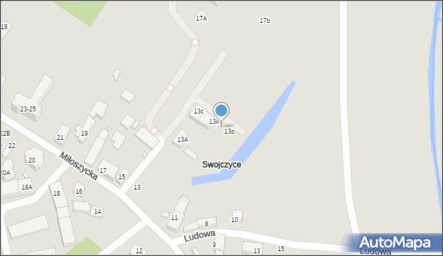 Wrocław, Miłoszycka, 13l, mapa Wrocławia