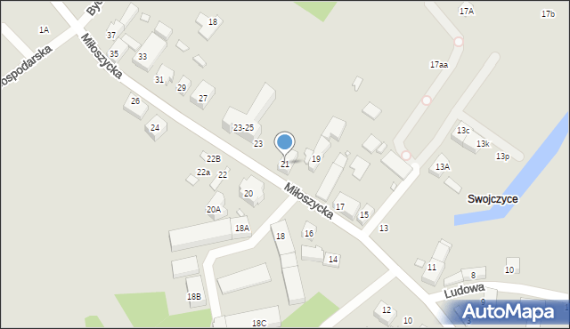 Wrocław, Miłoszycka, 21, mapa Wrocławia