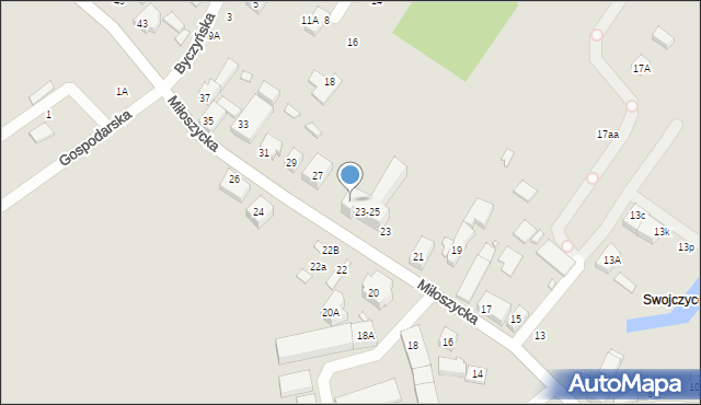 Wrocław, Miłoszycka, 25, mapa Wrocławia