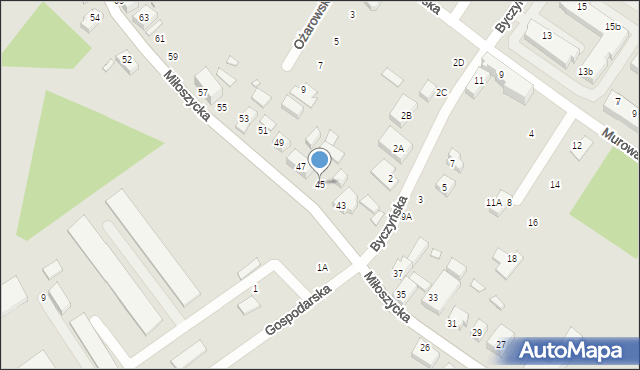 Wrocław, Miłoszycka, 45, mapa Wrocławia