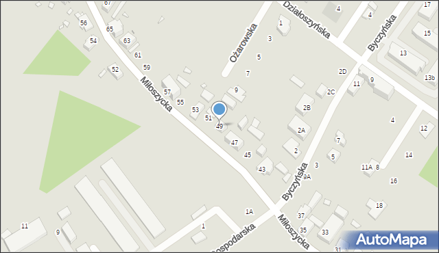 Wrocław, Miłoszycka, 49, mapa Wrocławia