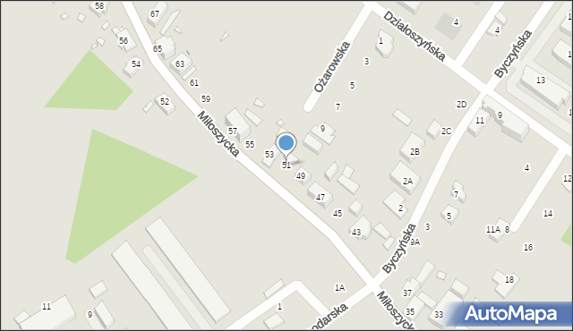 Wrocław, Miłoszycka, 51, mapa Wrocławia