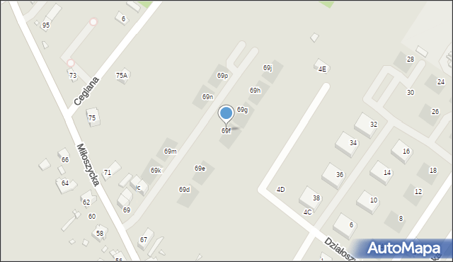 Wrocław, Miłoszycka, 69f, mapa Wrocławia