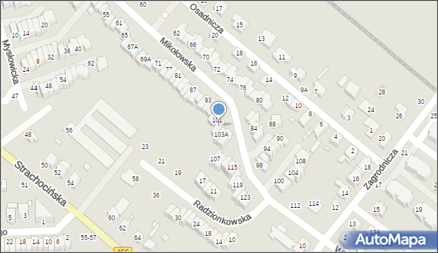 Wrocław, Mikołowska, 103, mapa Wrocławia