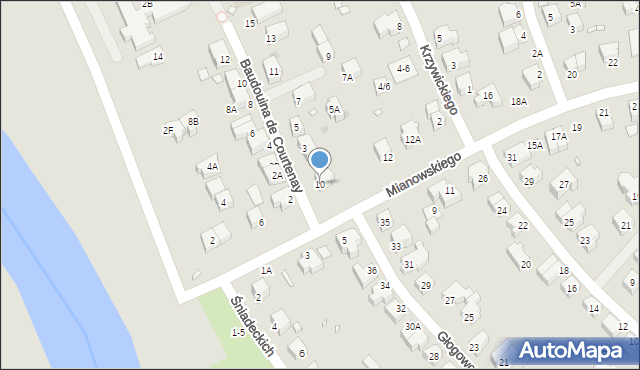 Wrocław, Mianowskiego Józefa, 10, mapa Wrocławia